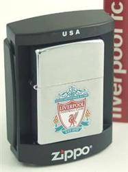Liverpool F.C. Crest Logo Brushed Chrome Zippo